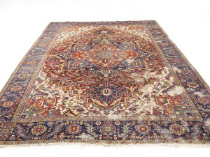 Red Semi Antique Floral 9X12 Heriz Persian Oriental Rug