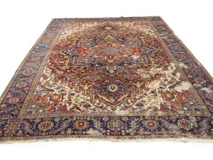 Red Semi Antique Floral 9X12 Heriz Persian Oriental Rug