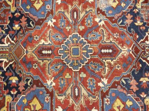 Red Semi Antique Floral 9X12 Heriz Persian Oriental Rug