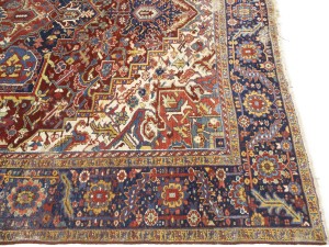 Red Semi Antique Floral 9X12 Heriz Persian Oriental Rug