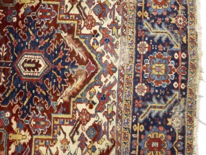 Red Semi Antique Floral 9X12 Heriz Persian Oriental Rug