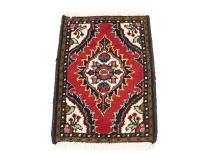 Vintage Red Floral Tribal 1'3X1'7 Hamedan Persian Oriental Rug