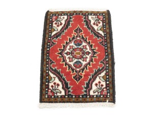 Vintage Red Floral Tribal 1'3X1'7 Hamedan Persian Oriental Rug