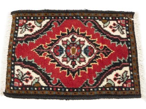 Vintage Red Floral Tribal 1'3X1'7 Hamedan Persian Oriental Rug