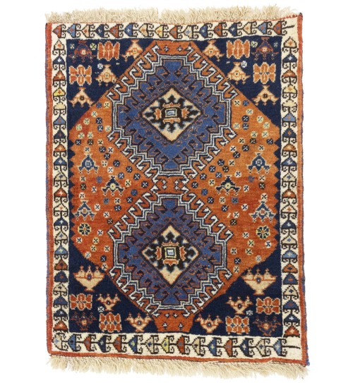 Orange Vintage Tribal 1'9X2'4 Yalameh Persian Oriental Rug