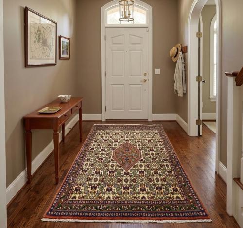 Vintage Cream Floral Tribal 2'5X2'9 Bidjar Persian Rug