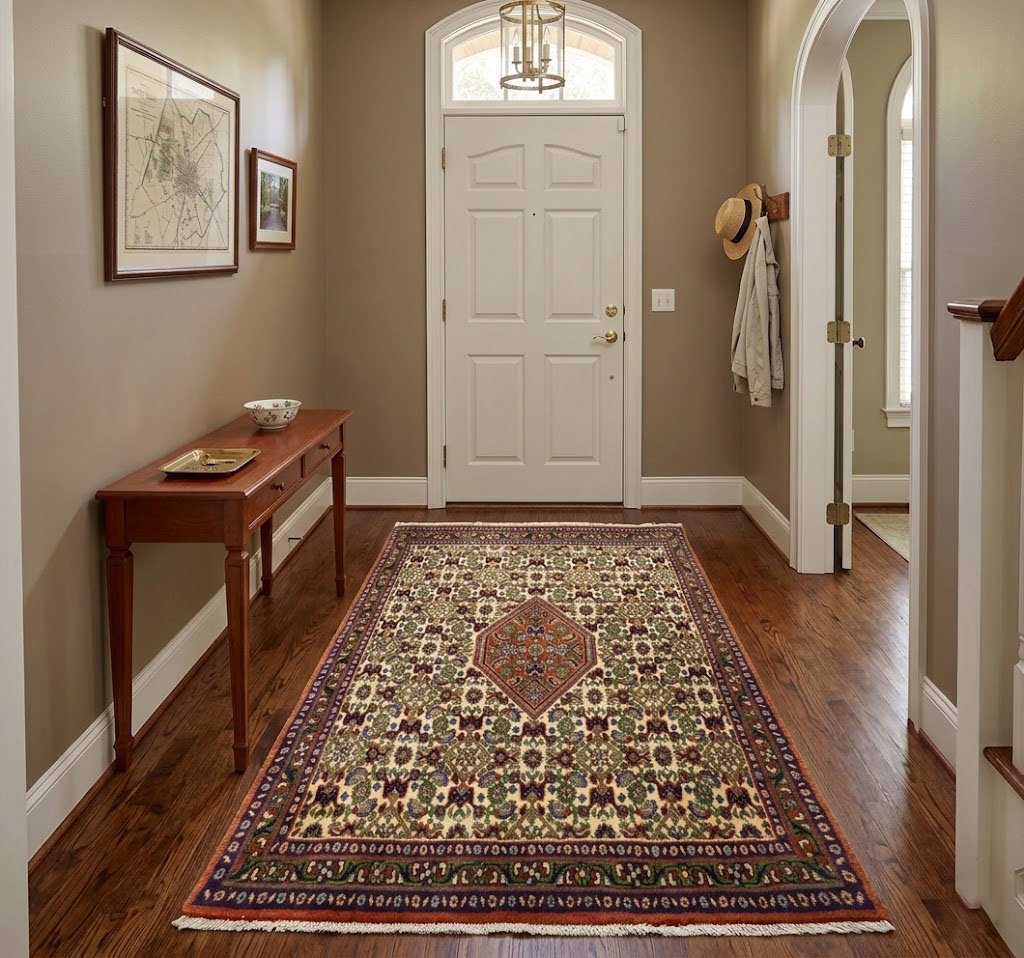 Vintage Cream Floral Tribal 2'5X2'9 Bidjar Persian Rug - Image 2
