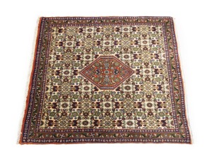 Vintage Cream Floral Tribal 2'5X2'9 Bidjar Persian Rug