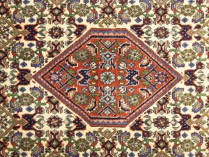 Vintage Cream Floral Tribal 2'5X2'9 Bidjar Persian Rug