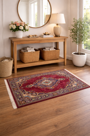 Vintage Red Traditional 2'8X4'5 Kashan Persian Rug