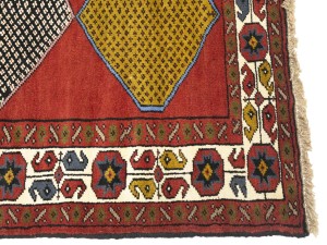 Vintage Scarlet Red Tribal 4X6 Ghoochan Persian Rug