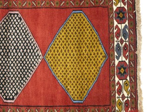 Vintage Scarlet Red Tribal 4X6 Ghoochan Persian Rug