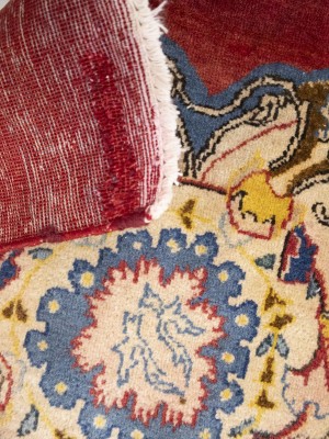 Red Semi Antique Traditional 10'6X14 Kashan Persian Oriental Rug