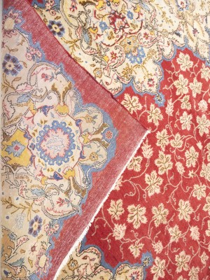 Red Semi Antique Traditional 10'6X14 Kashan Persian Oriental Rug