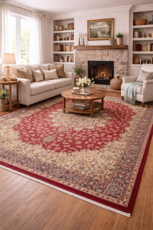 Semi Antique Red Traditional 10'6X14 Kashan Persian Rug