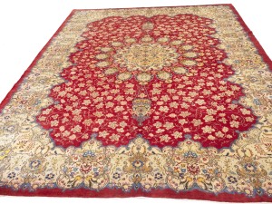 Red Semi Antique Traditional 10'6X14 Kashan Persian Oriental Rug