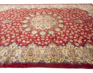 Red Semi Antique Traditional 10'6X14 Kashan Persian Oriental Rug