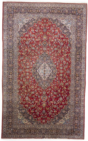 Red Semi Antique Traditional Red 10X16 Kashan Persian Rug