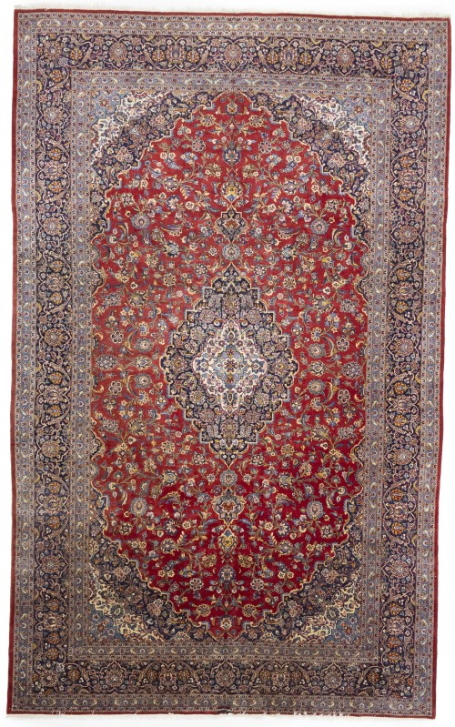 Red Semi Antique Traditional Red 10X16 Kashan Persian Rug