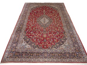 Red Semi Antique Traditional Red 10X16 Kashan Persian Rug