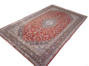 Red Semi Antique Traditional Red 10X16 Kashan Persian Rug