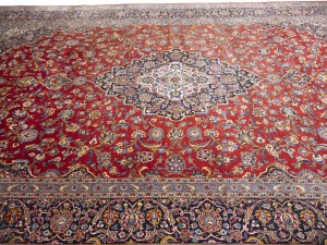 Red Semi Antique Traditional Red 10X16 Kashan Persian Rug