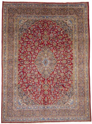 Red Vintage Traditional 10X13 Mashad Persian Rug