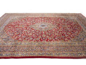 Red Vintage Traditional 10X13 Mashad Persian Rug