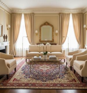 Semi Antique Purple-navy Classic 10X12'5 Tabriz Persian Rug