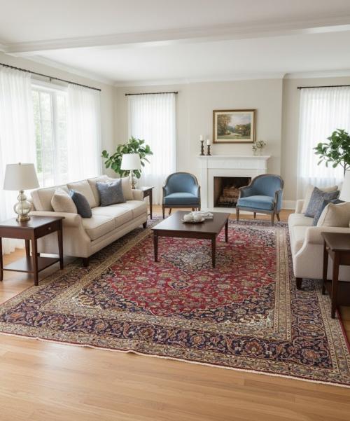 Semi Antique Red Traditional 10X13 Kashan Persian Oriental Rug