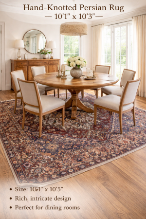 Semi Antique Rusty Brown Floral 10X10 Bakhtiari Persian Square Rug