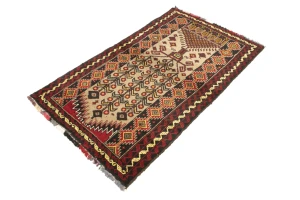 Khaki Tribal Geometric 3X6 Balouch Persian Rug