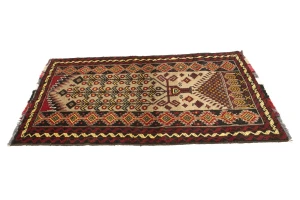 Khaki Tribal Geometric 3X6 Balouch Persian Rug