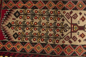 Khaki Tribal Geometric 3X6 Balouch Persian Rug