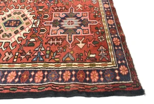 Vintage Red Geometric 3X12 Karajeh Persian  Runner Rug