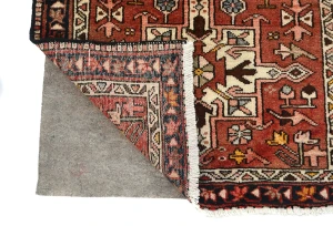 Vintage Red Geometric 3X13 Karajeh Persian Runner Rug