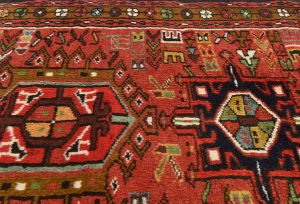 Vintage Red Geometric 2'4X9'8 Karajeh Persian Runner Rug