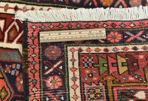 Vintage Maroon Red Geometric 2'2X9'4 Karajeh Persian Runner Rug