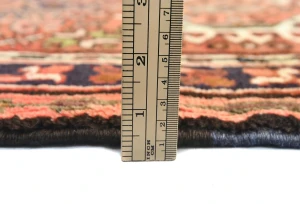 Vintage Rusty Red Geometric 2'5X9'5 Karajeh Persian Runner Rug