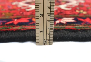 Vintage Red Geometric 2'3X12'1 Karajeh Persian Runner Rug