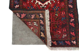 Vintage Red Geometric 2'3X12'1 Karajeh Persian Runner Rug