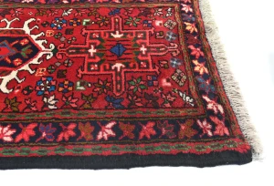 Vintage Red Geometric 2'3X12'1 Karajeh Persian Runner Rug