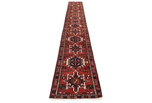 Vintage Red Tribal 1'11X13'5 Karajeh Persian Runner Rug