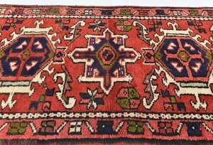 Vintage Red Tribal 1'11X13'5 Karajeh Persian Runner Rug