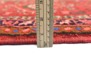 Vintage Red Geometric 2'4X9'6 Karajeh Persian Runner Rug