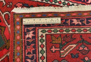 Vintage Red Geometric 2'4X9'6 Karajeh Persian Runner Rug