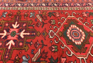 Vintage Red Geometric 2'4X9'6 Karajeh Persian Runner Rug