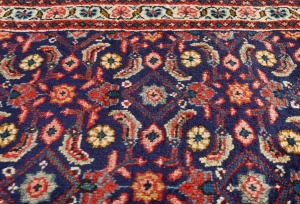 Vintage Purple-navy Floral 3'6X9'9 Mahal Persian Runner Rug