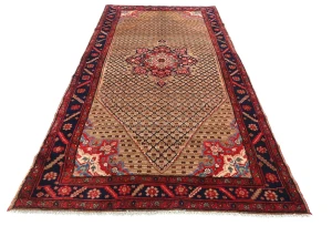 Khaki Tribal Geometric 5X10 Koliaie Persian Runner Rug