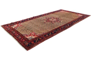 Khaki Tribal Geometric 5X10 Koliaie Persian Runner Rug